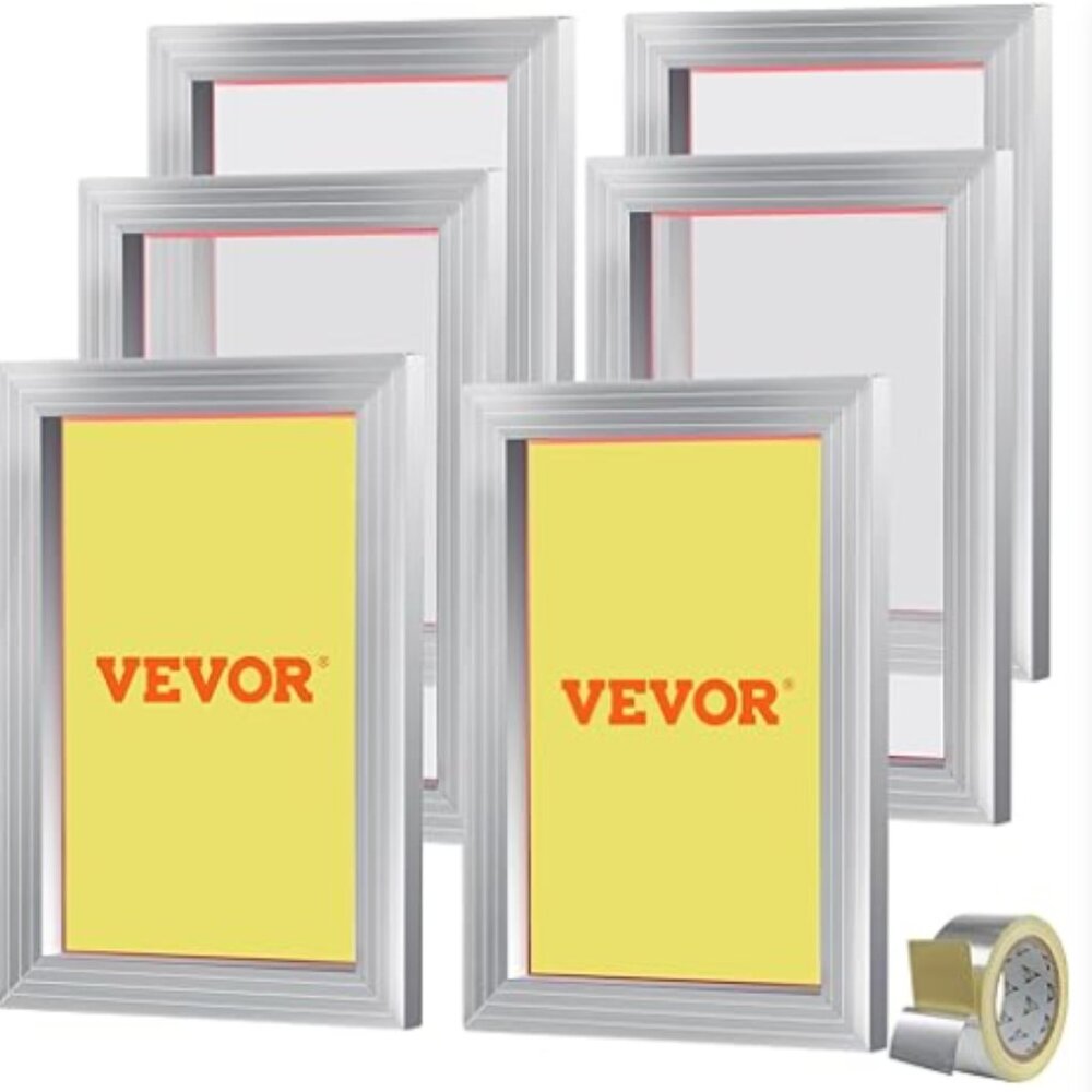 Vevor 6 Piece Aluminum 10x14 inch Silk Screen Printing Frame with Nylon